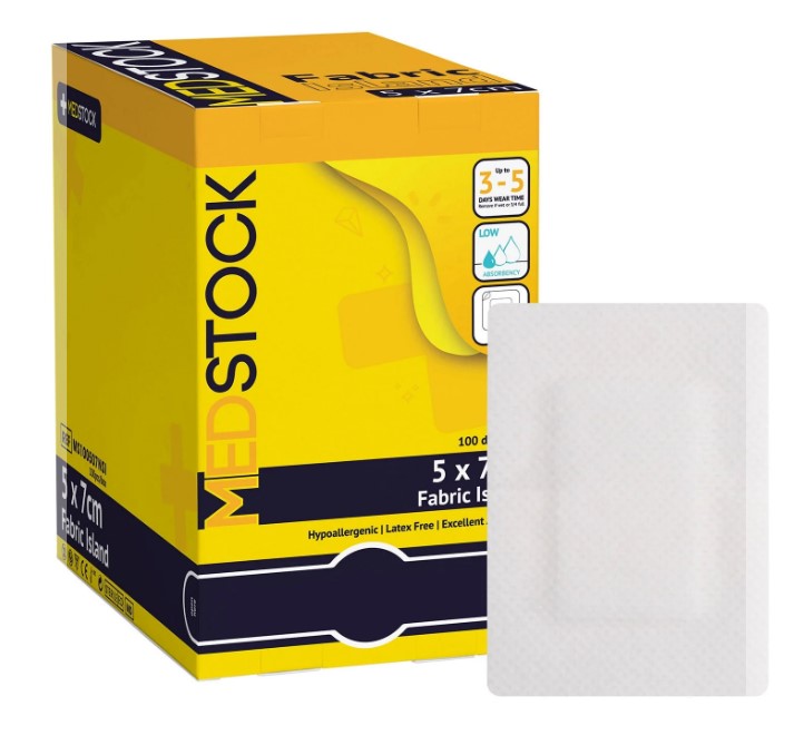 Medstock Fabric Island Dressing 5cm x 7cm - Box 100