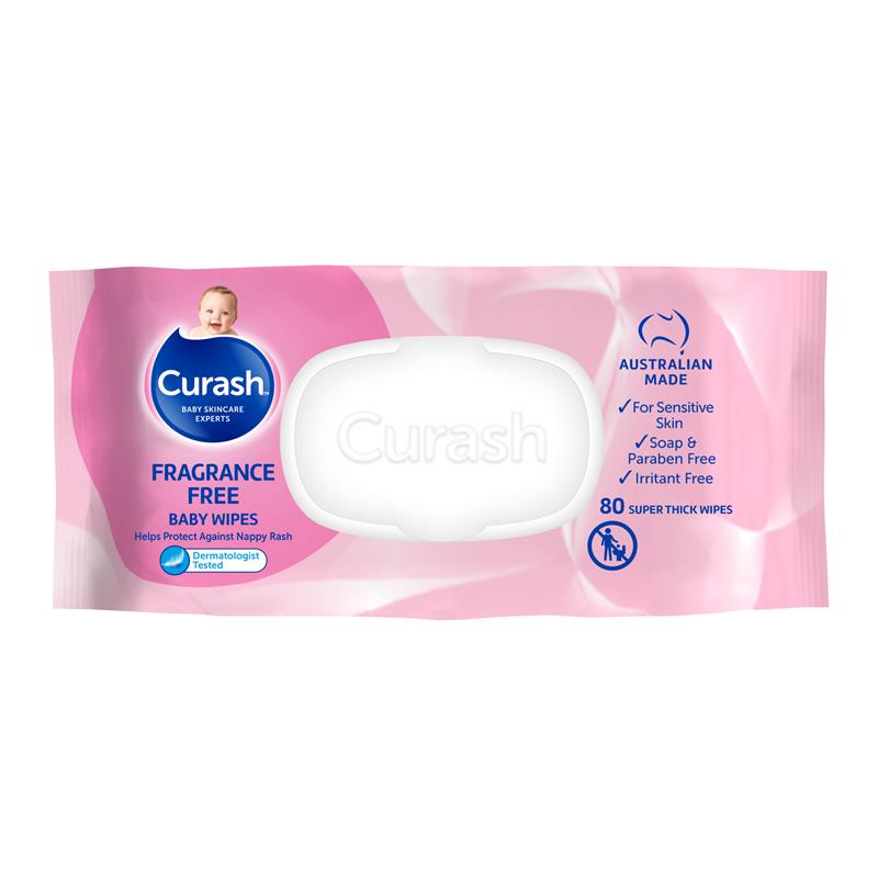 Curash Babycare Fragrance Free Wipes 80 Pack